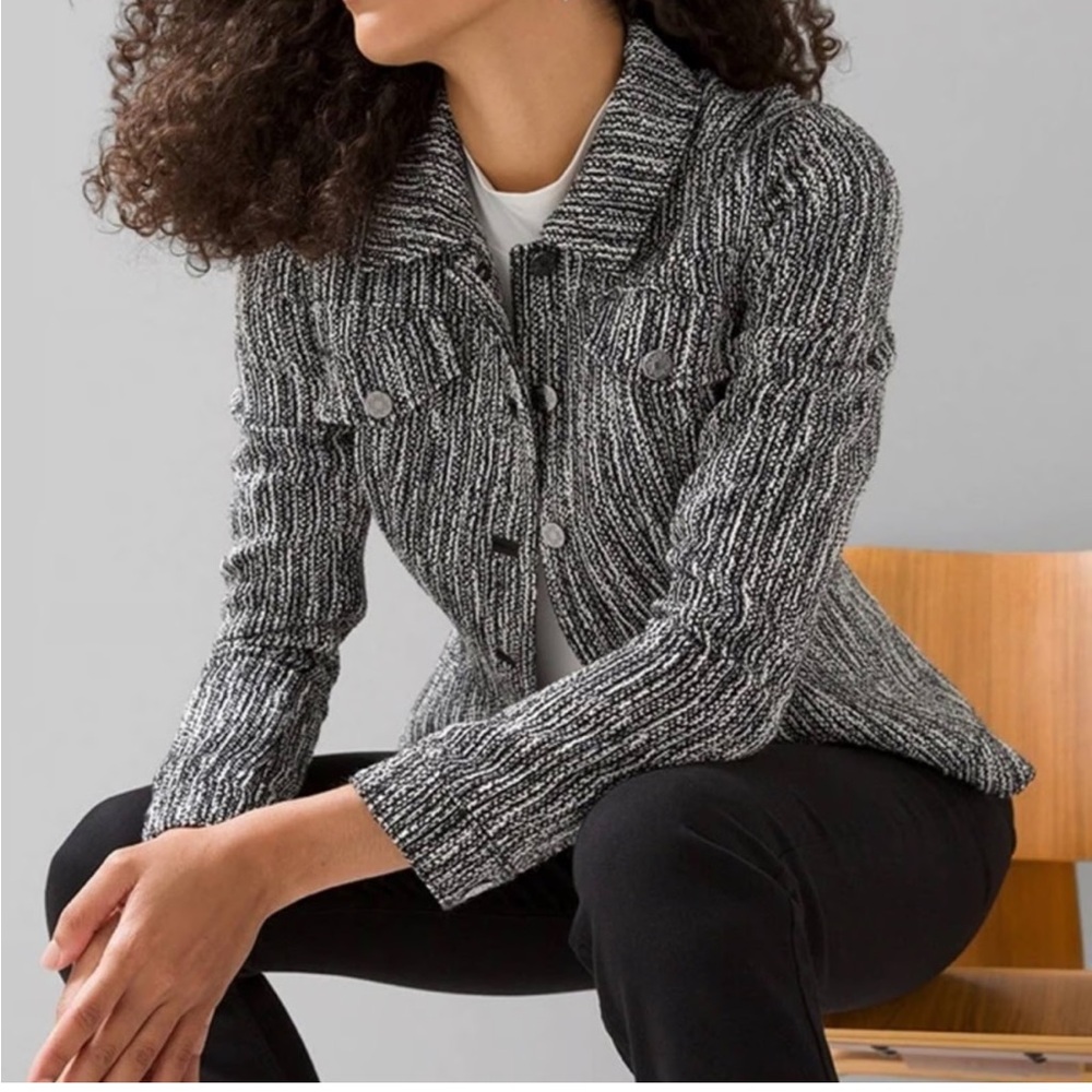 WHBM White House Black Market Boucle Trucker Jacket Blazer XXS Office NWT